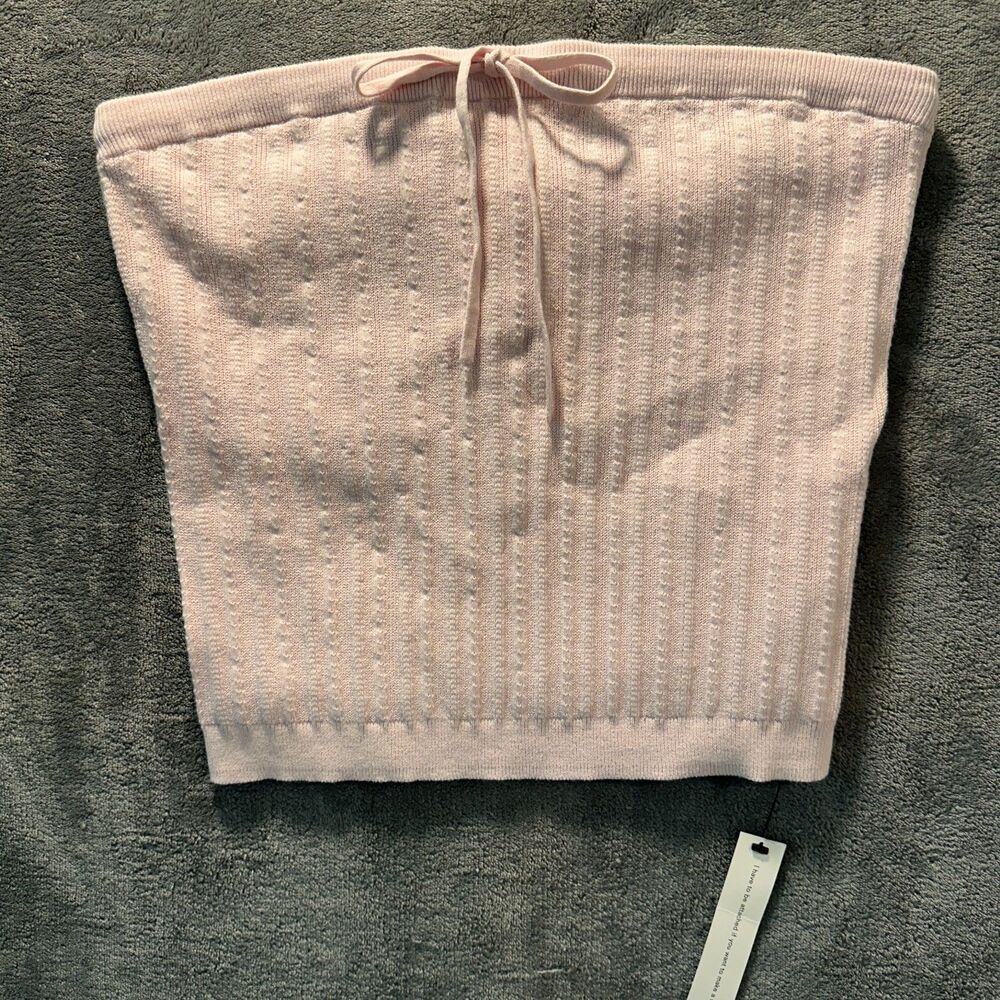 NWT NEW Reformation Cherry Blossom Pink Pointelle Knit Tube Top Size XL